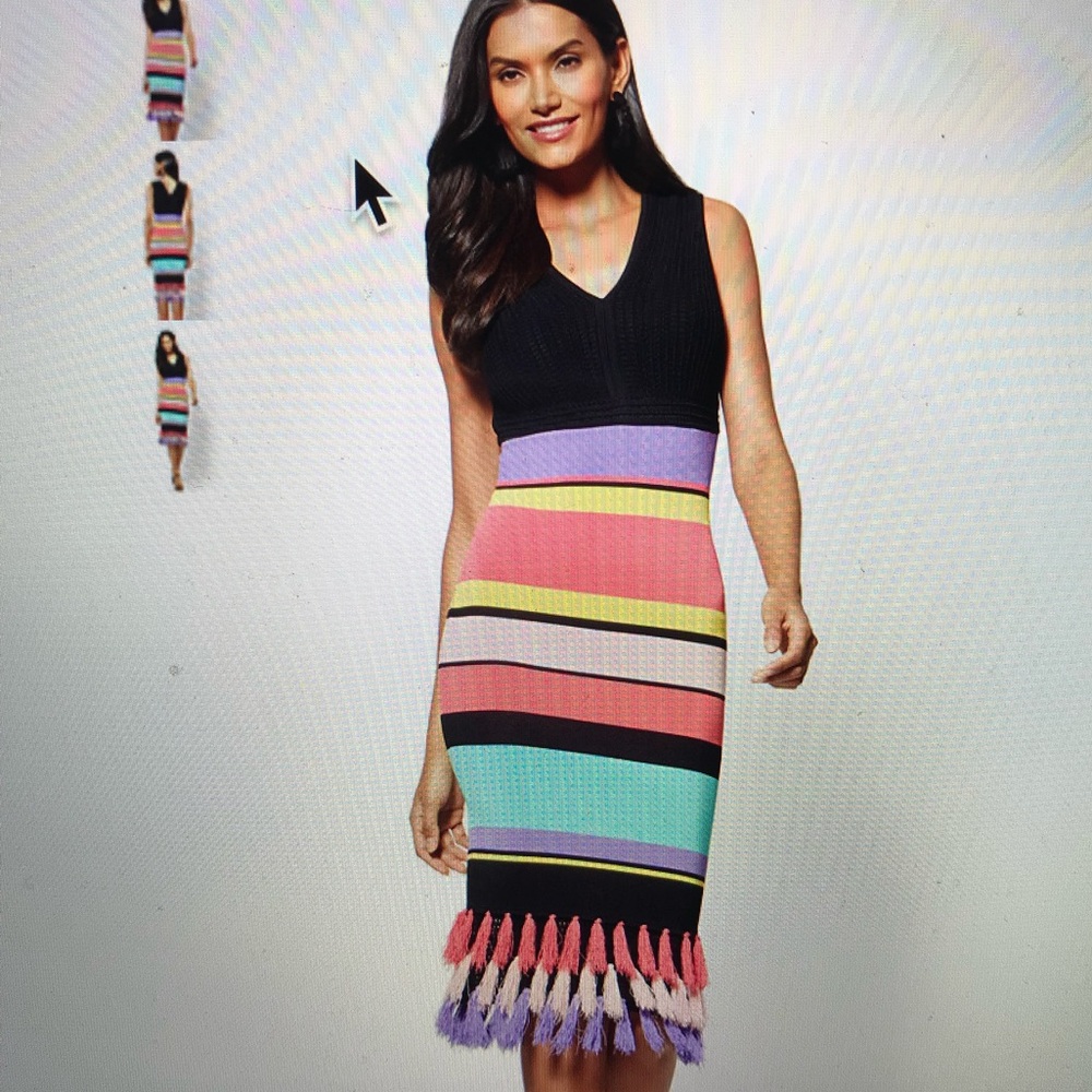 💜 NEW YORK AND COMPANY TASSLE KNIT MIDI DRESS💜